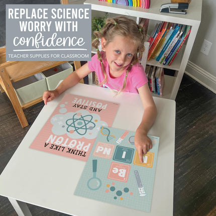 Boho Science Bulletin Board Classroom Decor Posters, Set of 6