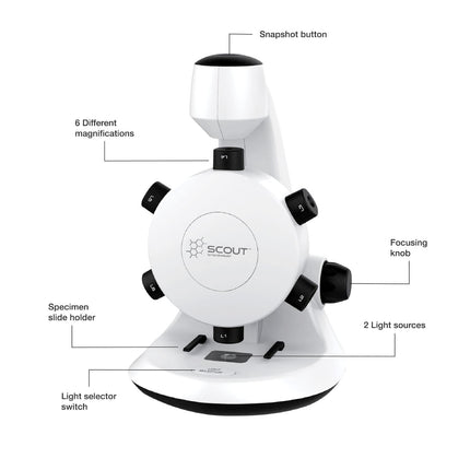 Scout Digital Microscope - STEM Microscope with Six Magnification Lenses