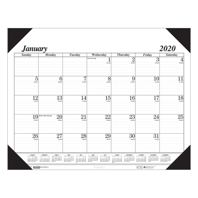 Academic Economy Desk Pad, 12 months, January-December