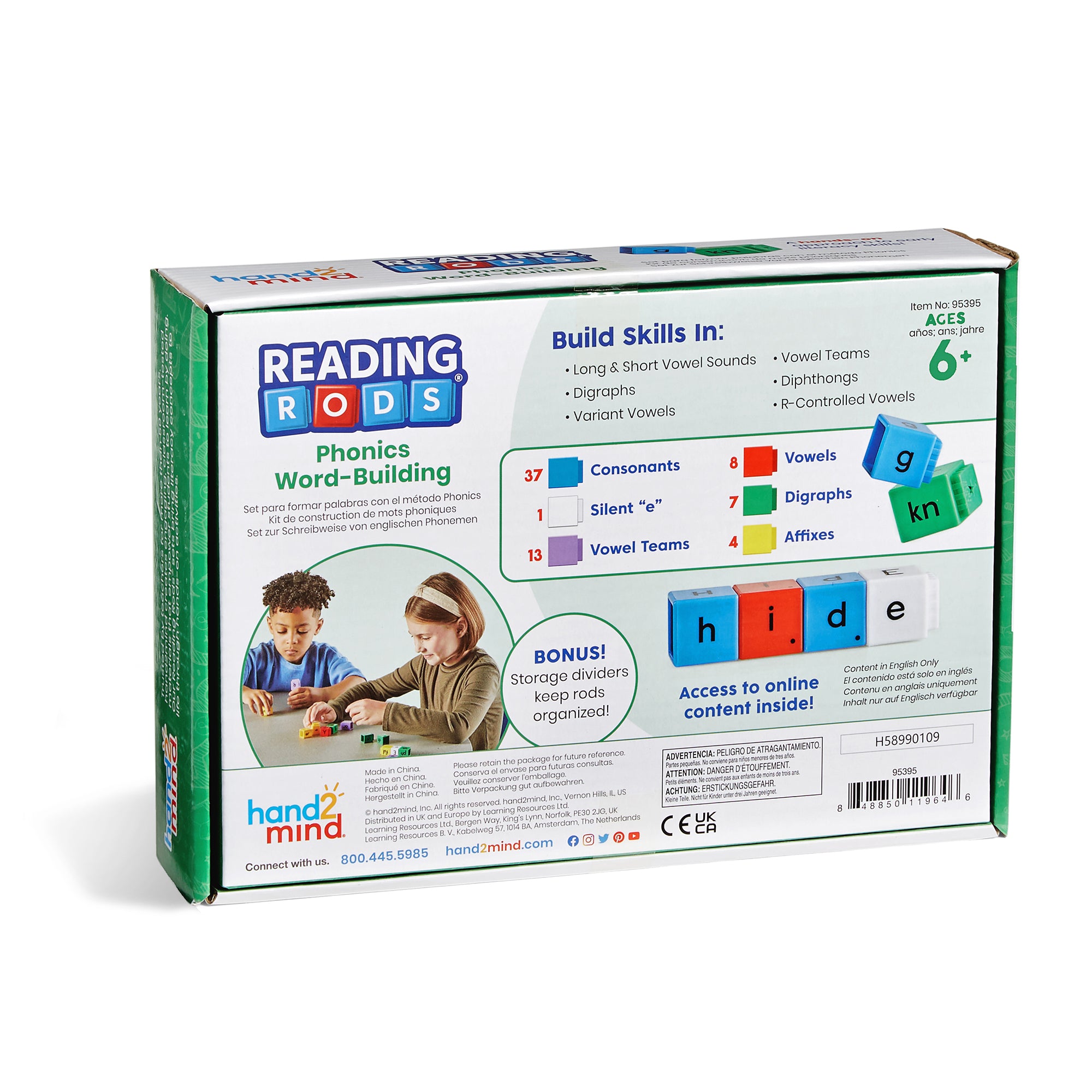 Reading Rods Ar Reading Rods Phonics Word-Building Set – ES School Supply