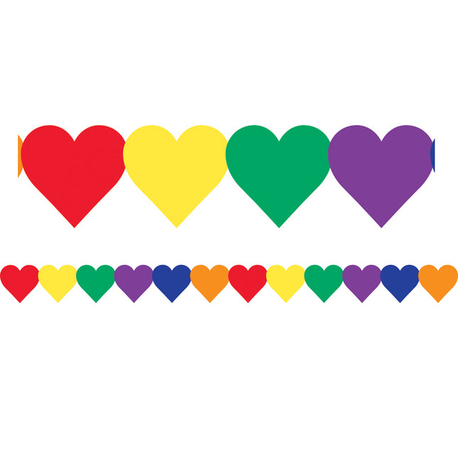 Multi-Color Hearts Border
