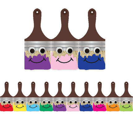 Happy Paintbrush Die Cut Classroom Border
