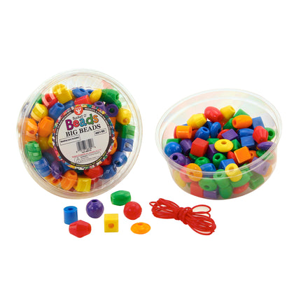 Bucket O' Beads, Big Beads with Lacing Lanyard, Opaque Assortment