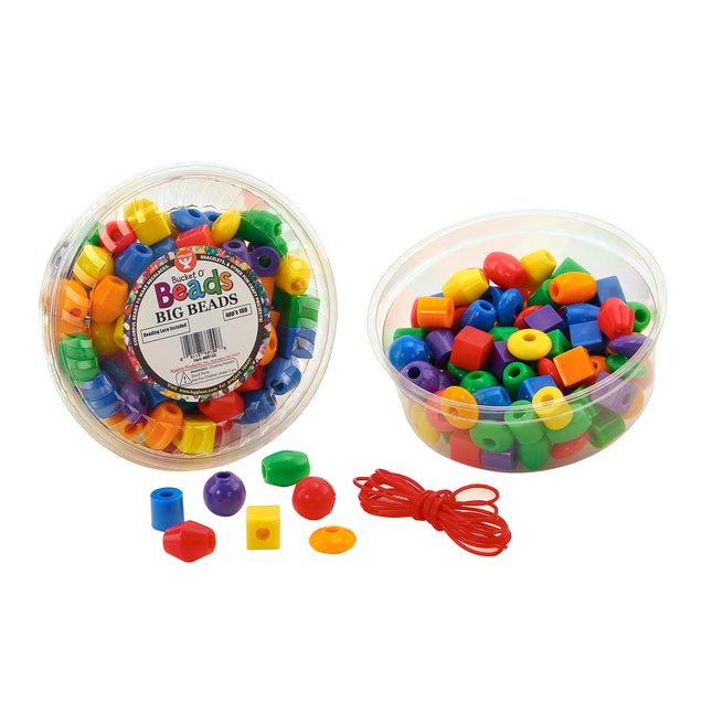 Bucket O' Beads, Big Beads with Lacing Lanyard, Opaque Assortment