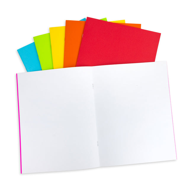 Bright Blank Books, Assorted Colors, 8.5" x 11", Pack of 6