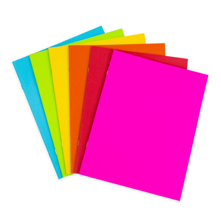 Bright Blank Books, Assorted Colors, 8.5" x 11", Pack of 6