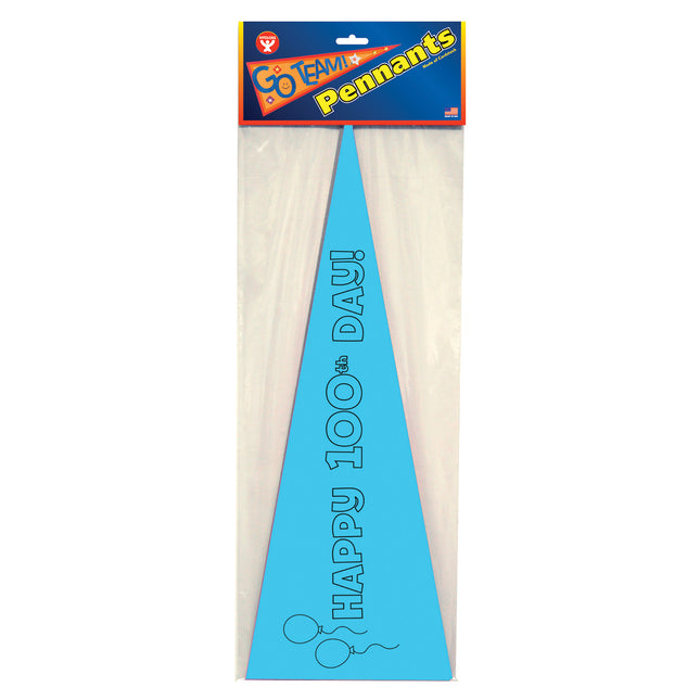 Happy 100th Day Paper Pennants, Pack of 36