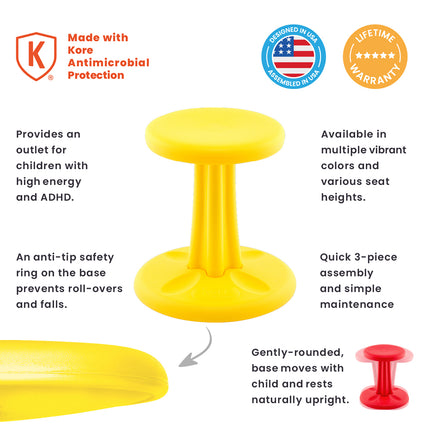 Kids Wobble Chair 14", Yellow
