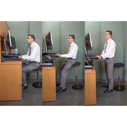 Office PLUS Sit-Stand Adjustable Chair 21.5-32", Black