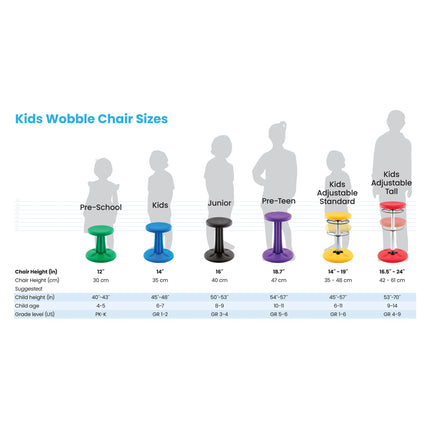 Kids Adjustable Standard Wobble Chair 14-19", Blue