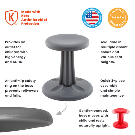 Kids Wobble Chair 14", Grey