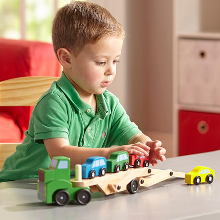 Car Carrier Truck & Cars Wooden Toy Set