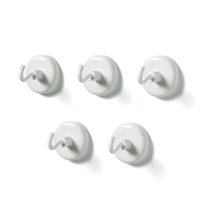 Magnetic Hooks, White, Pack of 5