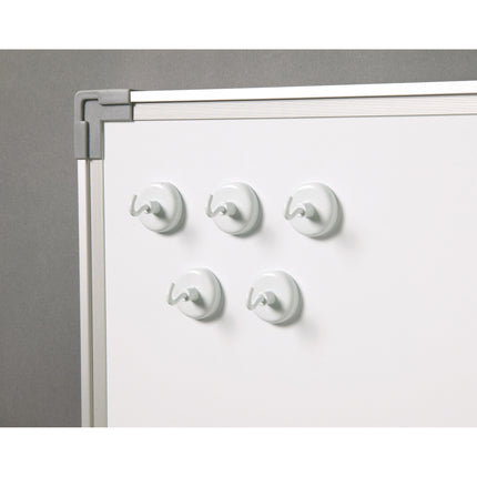 Magnetic Hooks, White, Pack of 5