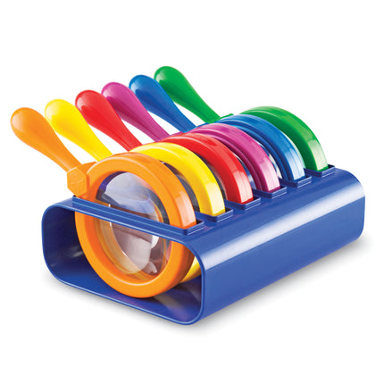Primary Science Jumbo Magnifiers, Set of 6 with Stand