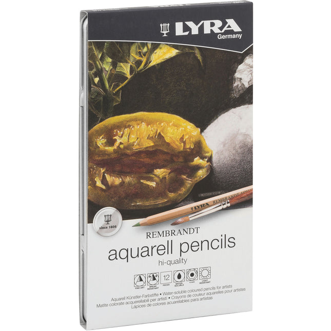 Rembrandt Aquarell Watercolor Pencil Set Tin, Assorted Colors