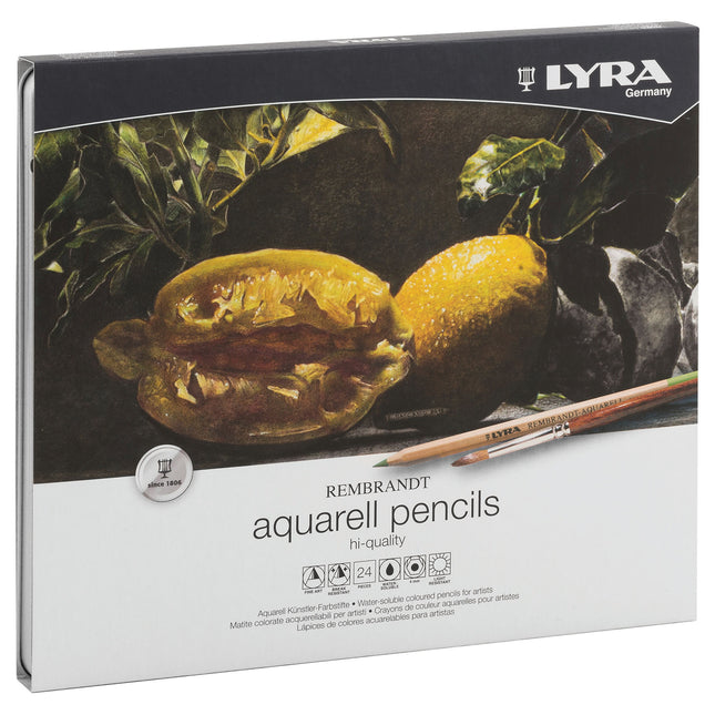 Rembrandt Aquarell Watercolor Pencil Set Tin, Assorted Colors