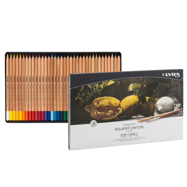 Rembrandt Aquarell Watercolor Pencil Set Tin, Assorted Colors