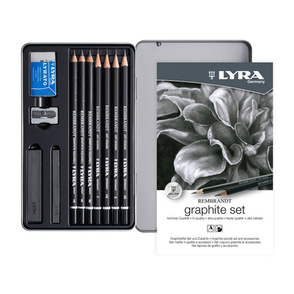Rembrandt Graphite Sketching Set Tin, Artist Pencils, Assorted, 11 Pieces