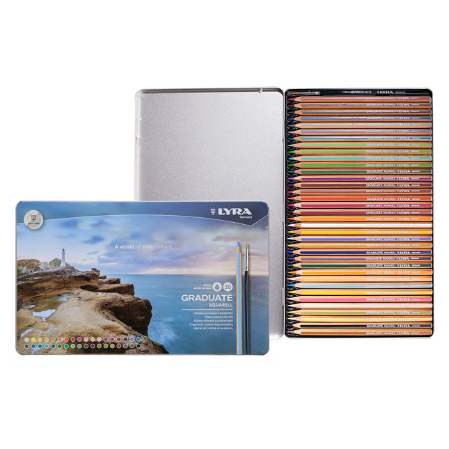 Graduate Watercolor Pencil Set Tin, Assorted Colors