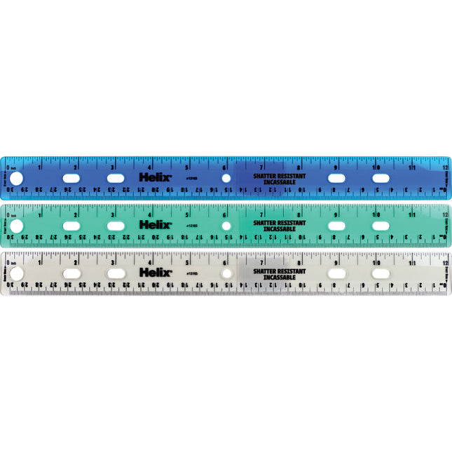 Shatter Resistant Ringbinder Ruler 12" / 30cm