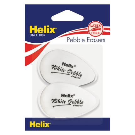 White Pebble Eraser 2ct