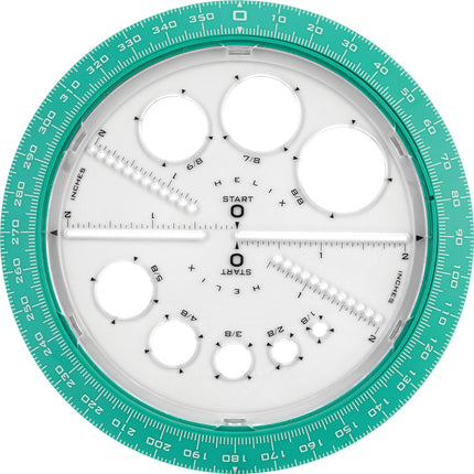 Angle & Circle Maker with Integrated Circle Templates, 360 Degree, 6 Inch/15cm, Assorted Colors