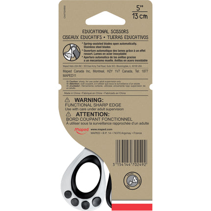 Koopy 5" Spring-Assisted Educational Scissors, Blunt Tip