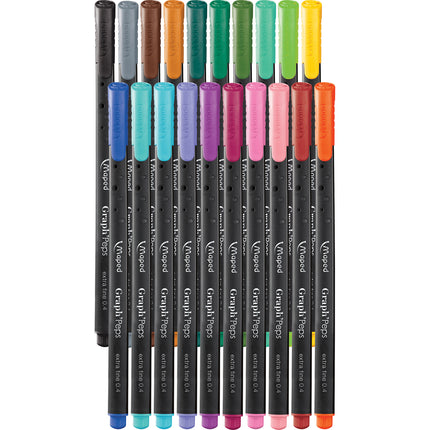 Graph'Peps 0.4mm Fine Felt Tipped Pens, Pack of 20