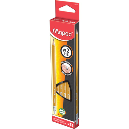 Essentials Yellow Triangular Graphite #2 Pencils, Pack of 12
