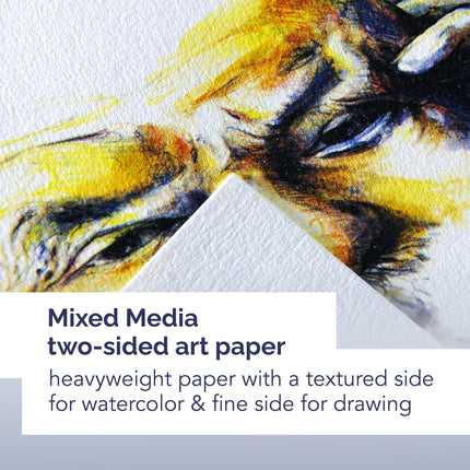 Mixed Media Art Book 14x21.6in Blk Canson Artist 40 Sheets Wire