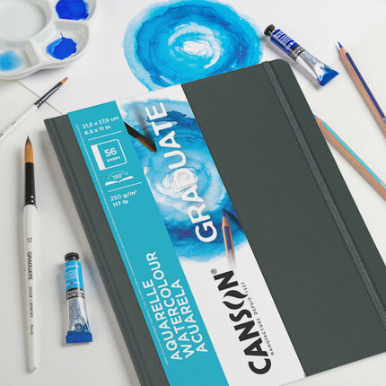 Watercolor Art Book 8.5x5.5in Hard Canson Graduate 28 Sheets