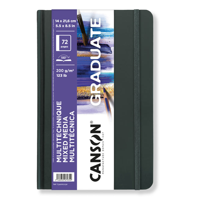 Mixed Media Art Book 5.5x8.5in Hard Canson Graduate 36 Sheets