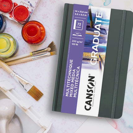 Mixed Media Art Book 5.5x8.5in Hard Canson Graduate 36 Sheets