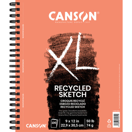 Xl Sketch Pad Side 9x12in 100 Sheet Recycled