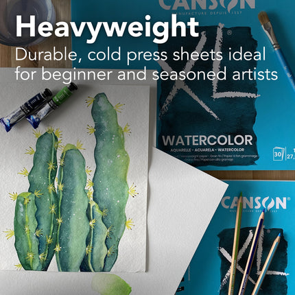 Xl Watercolor Pad Fold 9x12in Heavyweight 30 Sheets
