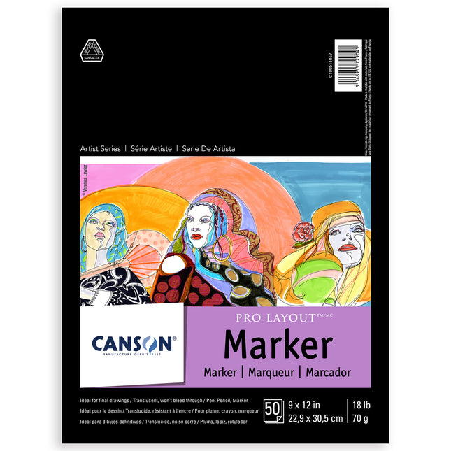 Pro Layout Marker Pad Fold 9x12in 50 Sheets