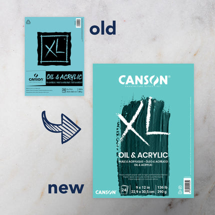 Xl Oil & Acrylic Pad Fold 9x12in 24 Sheets