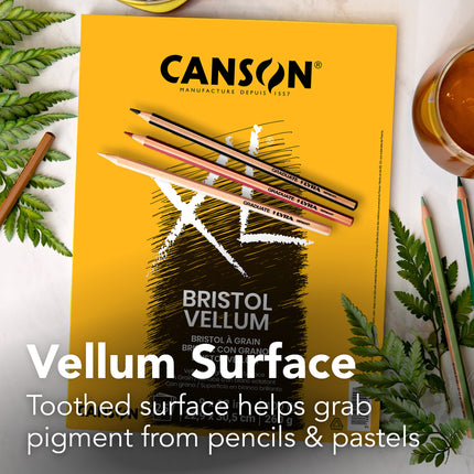 Xl Bristol Pad Vellum Fold 11x14in Canson 25 Sheets