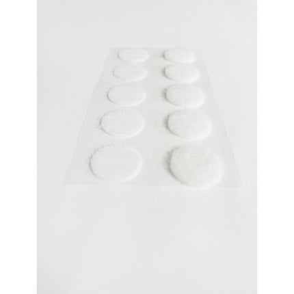 Self-Sticking Hook 'N Loop Dots 5/8", White, 10 Sets
