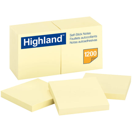 3 X 3 Highland Yellow Note Pad Ea