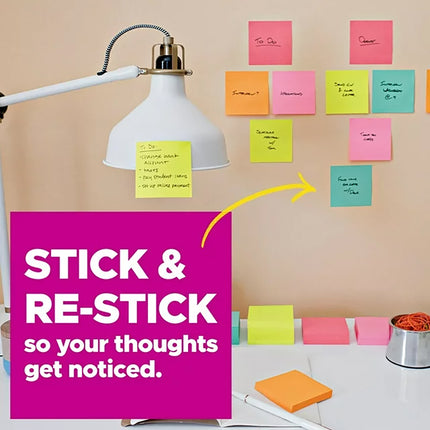 Super Sticky Dispenser Pop-up Notes, 3 in x 3 in, 10 Pads