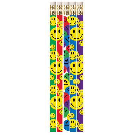 Happy Face Assorted Motivational Pencils, Pack of 12