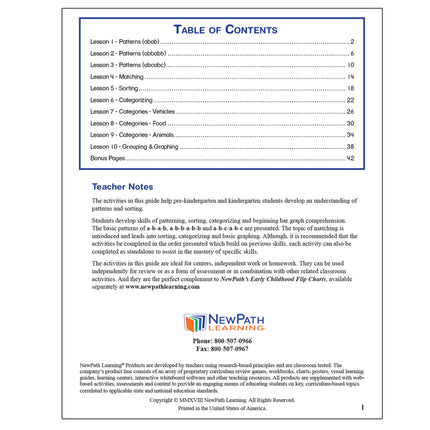 Patterns & Sorting Student Activity Guide