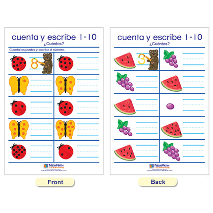 Number Sense Bulletin Board Charts, Spanish Edition
