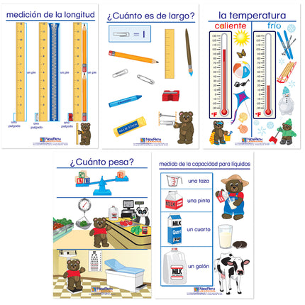 Measurement Bulletin Board Charts, Spanish Edition
