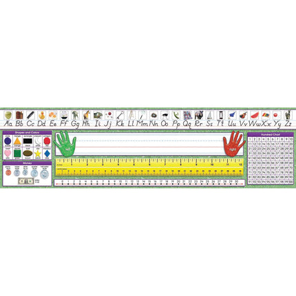 Modern Manuscript Primary Desk Plates, 19" x 5", Pack of 36