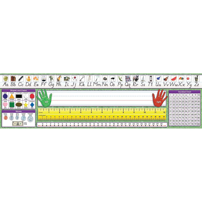 Modern Manuscript Primary Desk Plates, 19" x 5", Pack of 36