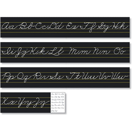 Alphabet Line Traditional Cursive Black
