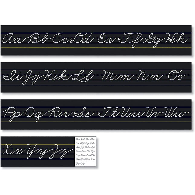 Alphabet Line Traditional Cursive Black